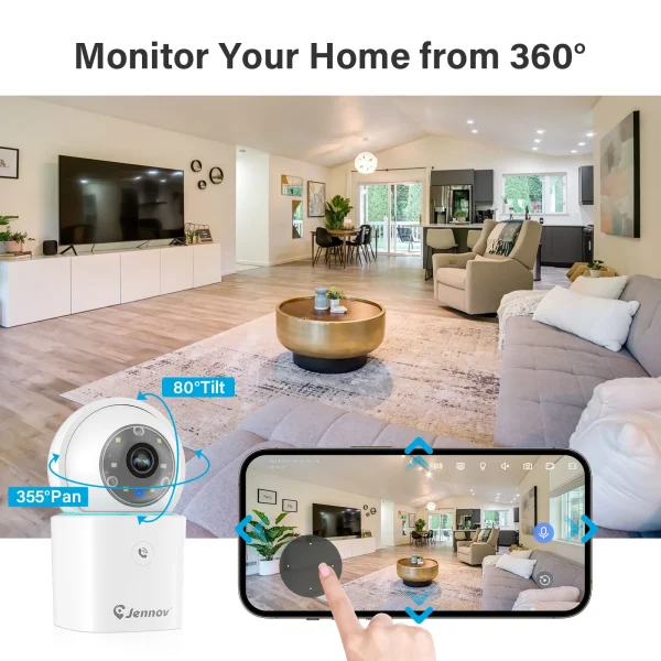 Jennov 2PCS Pets and Kids Camera 360°/3MP with Mobile App
