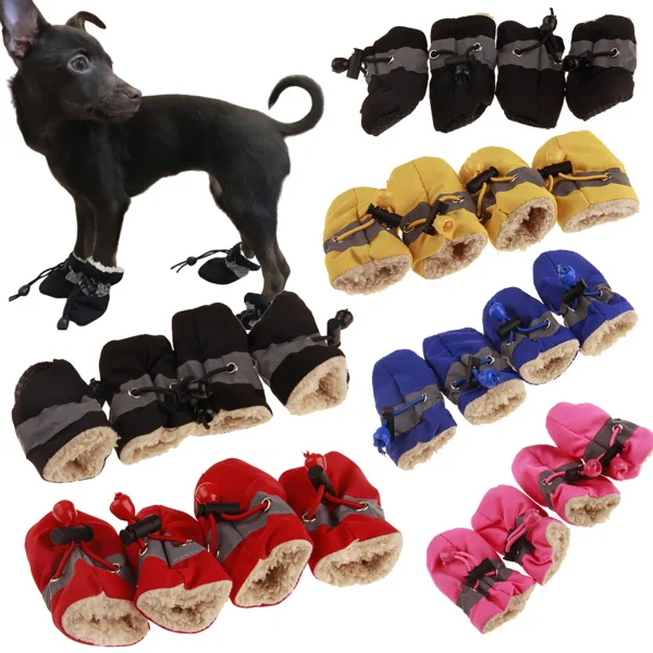 4Pcs/Set Pet Non-Slip Soft Shoe Covers/Rain Boots Footwear