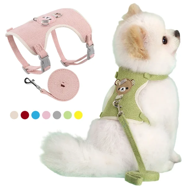 Cute Pet Harness Leash Set for Small Mid Dogs