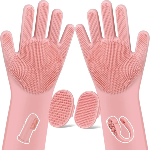 6PCS Pet Grooming Kit for Dogs,Cats and Horses | Dog Washing Gloves | Bath Brush